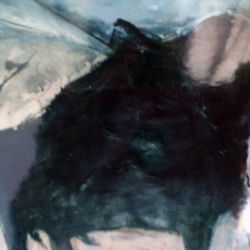 Barcelona Bulls #2<br>2006<br>23 x 23 1/2<br>Oil, mixed media, on paper<br><em></em>