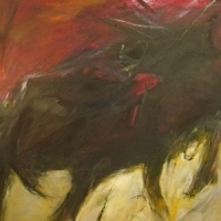 Plaza Monumental<br>2013<br>Oil, mixed media, on salvaged steel<br><em></em>